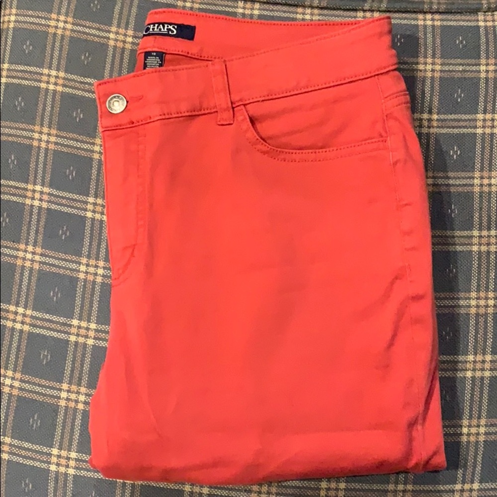 Chaps red Capri style pants NEVER WORN